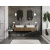 Mexen Rivel armoire de salle de bain sous lavabo 160 cm avec plateau, 1 tiroir, rainuré, noyer - 91A20-16023-1-BFC86