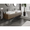 Mexen Rivel meuble de salle de bains sous vasque 160 cm avec plateau, 1 tiroir, rainuré, noyer - 91A20-16023-1-BFC86