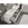 Mexen Rivel armoire de salle de bain sous lavabo 160 cm avec plateau, 2 tiroirs, rainurée, blanc mat - 91A20-16047-2-BFFC01