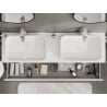 Mexen Rivel armoire de salle de bain sous lavabo 160 cm avec plateau, 2 tiroirs, rainurée, blanc mat - 91A20-16047-2-BFFC01