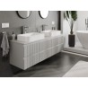 Mexen Rivel armoire de salle de bain sous lavabo 160 cm avec plateau, 2 tiroirs, rainurée, gris mat - 91A20-16047-2-BFFC62