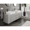 Mexen Rivel meuble de salle de bain sous lavabo 160 cm avec plateau, 2 tiroirs, rainuré, gris mat - 91A20-16047-2-BFFC62