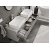 Mexen Rivel armoire de salle de bain sous lavabo 160 cm avec plateau, 2 tiroirs, rainurée, gris mat - 91A20-16047-2-BFFC62