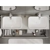 Mexen Rivel meuble de salle de bain sous lavabo 160 cm avec plateau, 2 tiroirs, rainuré, gris mat - 91A20-16047-2-BFFC62