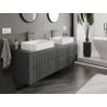 Mexen Rivel meuble de salle de bain sous-lavabo 160 cm avec plateau, 2 tiroirs, rainuré, graphite mat - 91A20-16047-2-BFFC66