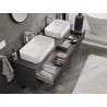 Mexen Rivel meuble de salle de bain sous-lavabo 160 cm avec plateau, 2 tiroirs, rainuré, graphite mat - 91A20-16047-2-BFFC66