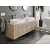 Mexen Rivel meuble de salle de bains 160 cm avec plateau, 2 tiroirs, rainuré, chêne - 91A20-16047-2-BFFC81