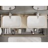Mexen Rivel meuble de salle de bains 160 cm avec plateau, 2 tiroirs, rainuré, chêne - 91A20-16047-2-BFFC81