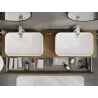 Mexen Rivel meuble de salle de bain sous lavabo 160 cm avec plateau, 2 tiroirs, rainuré, noyer - 91A20-16047-2-BFFC86