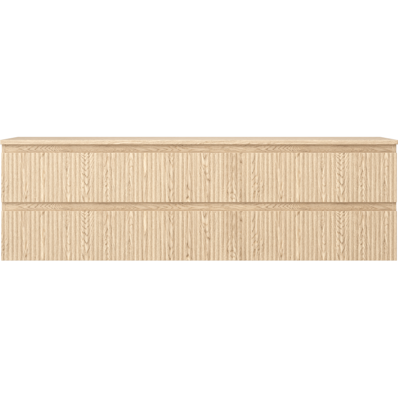 Mexen Rivel meuble de salle de bains 160 cm avec plateau, 2 tiroirs, rainuré, chêne - 91A20-16047-2-BFFC81