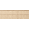 Mexen Rivel meuble de salle de bains 160 cm avec plateau, 2 tiroirs, rainuré, chêne - 91A20-16047-2-BFFC81