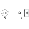 Mexen Gravo double crochet à serviette, gris canon brossé - 70A93012-66