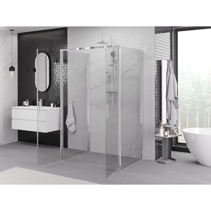 Mexen Exo-B Duo 3S cabine de douche à 3 parois pivotante 100 x 70 cm, transparent, chrome - 814-100-070-01-00-3S