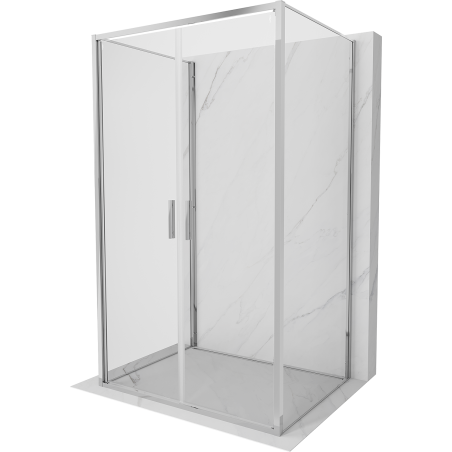 Mexen Exo-3S cabine de douche à 3 parois à charnières 100 x 80 cm, transparent, chrome - 814-100-080-01-00-3S