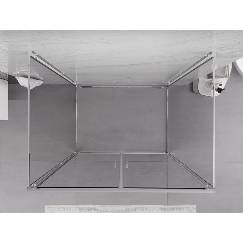 Mexen Exo-3S cabine de douche à 3 parois battante 70 x 80 cm, transparent, chrome - 814-070-080-01-00-3S