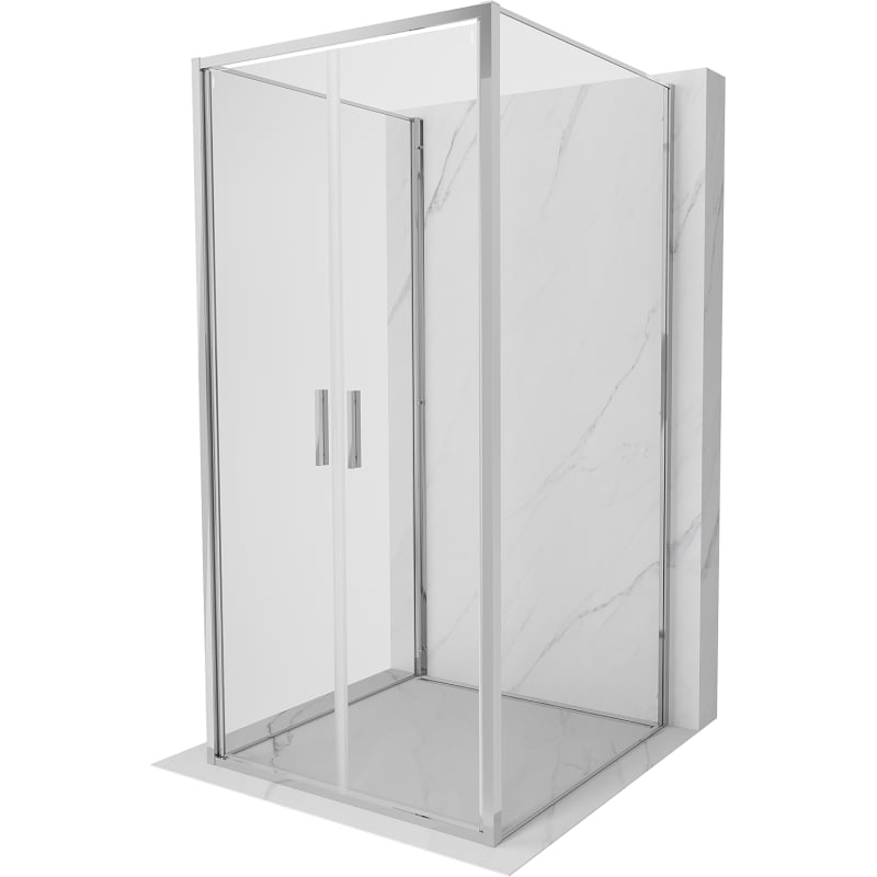 Mexen Exo-3S cabine de douche 3 parois pivotante 110 x 110 cm, transparent, chromé - 814-110-110-01-00-3S