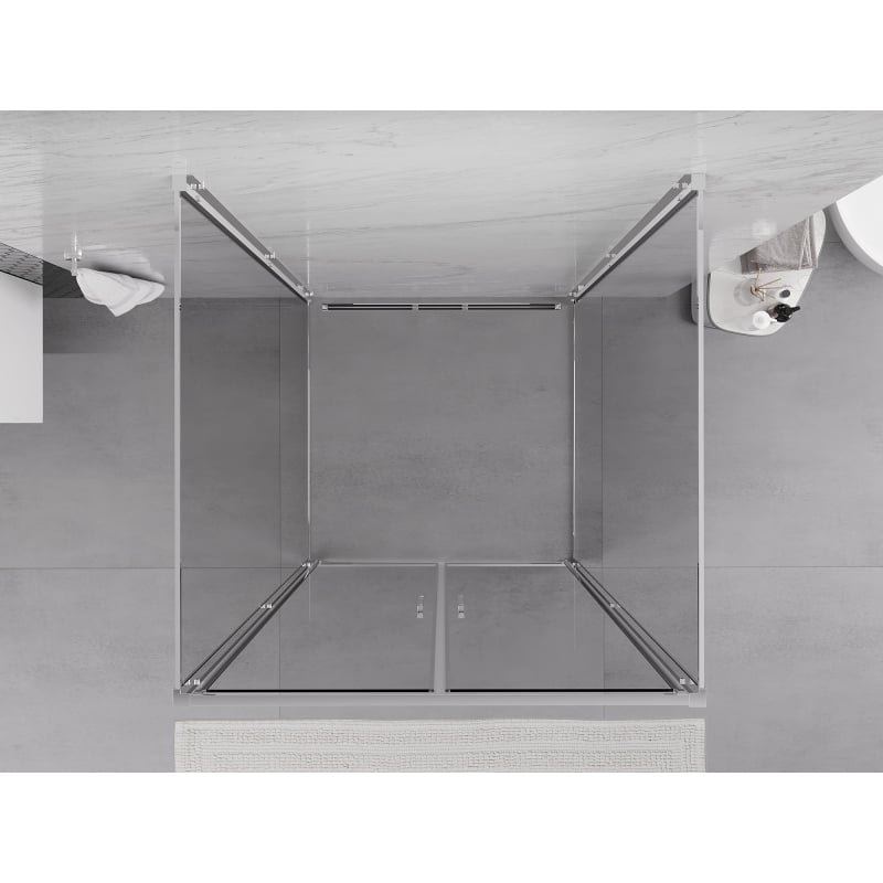 Mexen Exo-3S cabine de douche 3 parois pivotante 110 x 110 cm, transparent, chromé - 814-110-110-01-00-3S