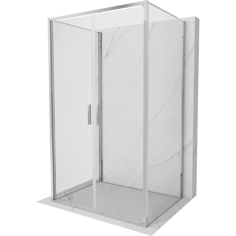 Mexen Exo-B Duo 3S cabine de douche à 3 parois pivotante 100 x 90 cm, transparent, chromé - 814-100-090-01-00-3S