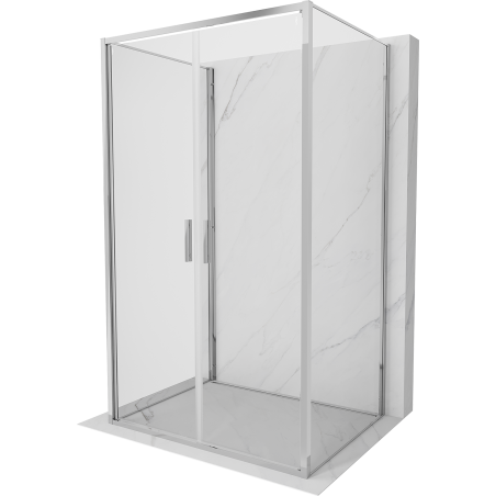 Mexen Exo-B Duo 3S cabine de douche à 3 parois pivotante 80 x 120 cm, transparente, chrome - 814-080-120-01-00-3S