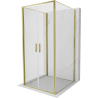 Mexen Exo-B Duo 3S cabine de douche à 3 parois avec porte battante 70 x 70 cm, transparent, dorée - 814-070-070-50-00-3S