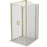 Mexen Exo-3S cabine de douche pivotante 3-parois 110 x 110 cm, transparent, dorée - 814-110-110-50-00-3S