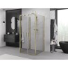 Mexen Exo-B Duo 3S cabine de douche 3-parois pivotante 100 x 100 cm, transparent, or - 814-100-100-50-00-3S