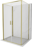 Mexen Exo-B Duo 3S cabine de douche 3 parois pivotante 100 x 90 cm, transparente, or - 814-100-090-50-00-3S