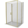 Mexen Exo-B Duo 3S cabine de douche 3 parois pivotante 110 x 75 cm, transparent, or - 814-110-075-50-00-3S