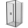 Mexen Exo-3S cabine de douche à 3 parois battante 90 x 90 cm, transparent, noir - 814-090-090-70-00-3S