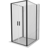 Mexen Exo-B Duo 3S cabine de douche à 3 parois à charnières 90 x 90 cm, transparent, noir - 814-090-090-70-00-3S