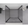 Mexen Exo-3S cabine de douche à 3 parois battante 90 x 90 cm, transparent, noir - 814-090-090-70-00-3S
