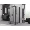 Mexen Exo-B Duo 3S cabine de douche pivotante à 3 parois 120 x 120 cm, transparente, noire - 814-120-120-70-00-3S