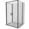 Mexen Exo-3S cabine de douche à 3 parois battante 90 x 80 cm, transparente, noire - 814-090-080-70-00-3S