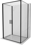 Mexen Exo-B Duo 3S cabine de douche 3-parois battante 90 x 80 cm, transparent, noire - 814-090-080-70-00-3S
