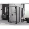 Mexen Exo-3S cabine de douche à 3 parois pivotante 80 x 110 cm, transparente, noire - 814-080-110-70-00-3S