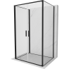 Mexen Exo-B Duo 3S cabine de douche 3 parois à charnière 90 x 110 cm, transparent, noir - 814-090-110-70-00-3S