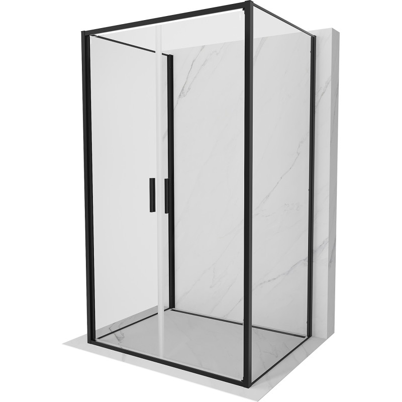 Mexen Exo-B Duo 3S cabine de douche à 3 parois pivotante 120 x 90 cm, transparent, noir - 814-120-090-70-00-3S
