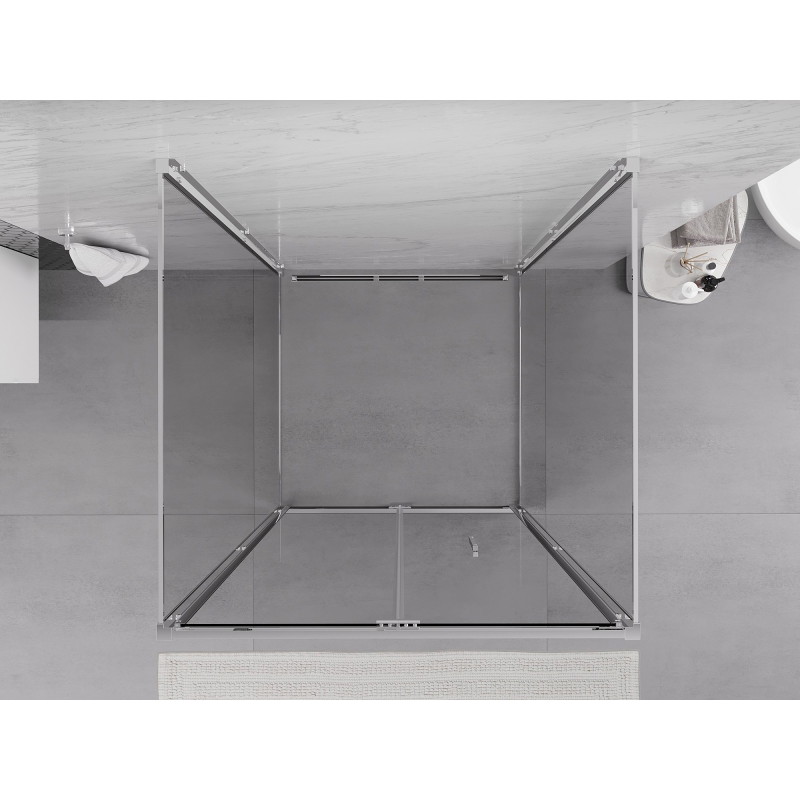 Mexen Exo-F 3S cabine de douche pliante 3 parois 90 x 90 cm, transparent, chrome - 816-090-090-01-00-3S