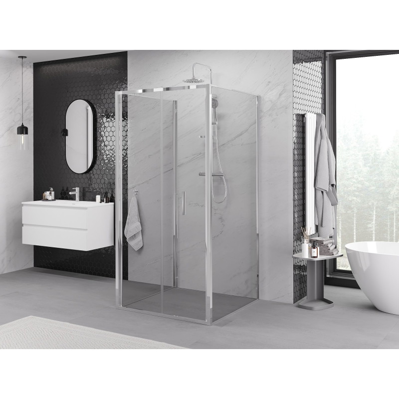 Mexen Exo-F 3S cabine de douche à 3 parois pliante 80 x 80 cm, transparent, chrome - 816-080-080-01-00-3S