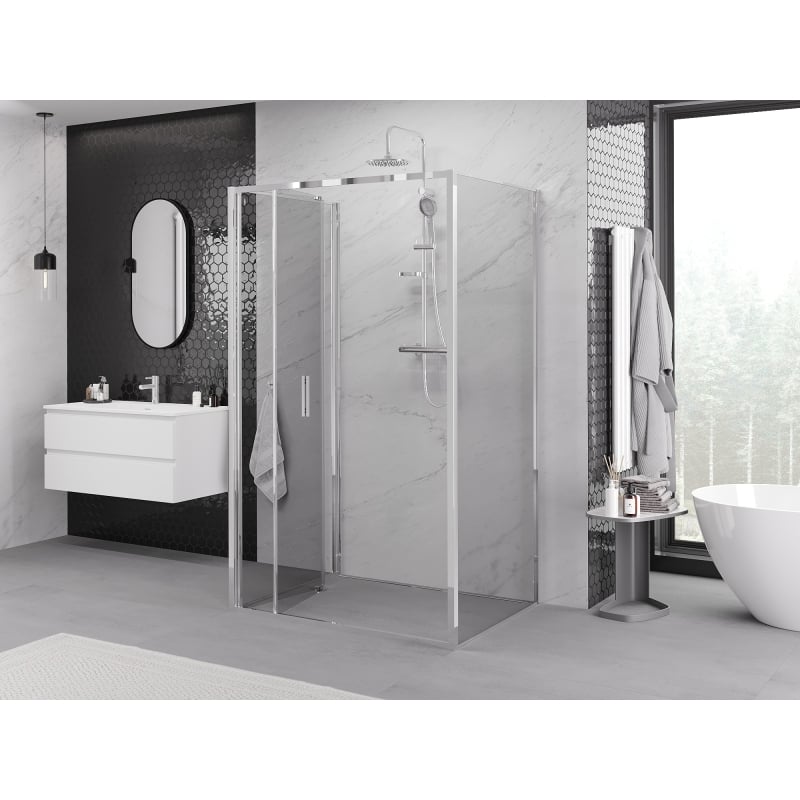 Mexen Exo-3S cabine de douche 3 parois pliable 100 x 70 cm, transparent, chrome - 816-100-070-01-00-3S
