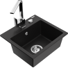 Mexen Milo évier en granit 1 cuve avec robinet de cuisine Rita, noir - 6505-77-670300-00