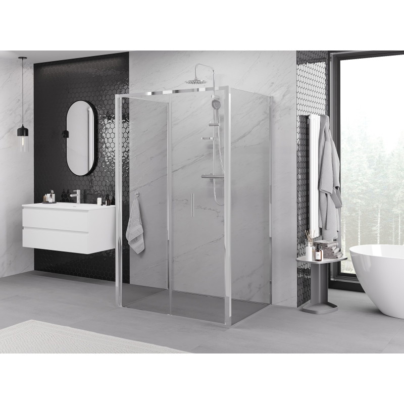 Mexen Exo-F 3S cabine de douche à 3 parois pliante 100 x 90 cm, transparent, chrome - 816-100-090-01-00-3S