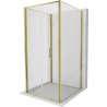 Mexen Exo-F 3S cabine de douche pliable à 3 parois 80 x 80 cm, transparente, dorée - 816-080-080-50-00-3S