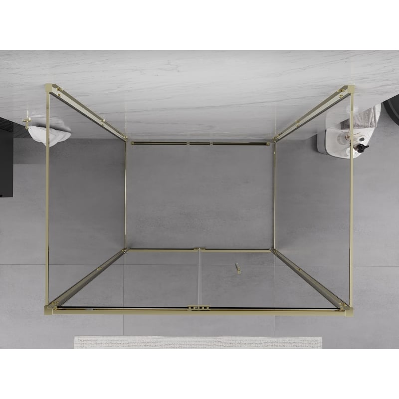 Mexen Exo-3S cabine de douche 3 parois pliable 80 x 90 cm, transparent, or - 816-080-090-50-00-3S