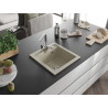 Mexen Vito évier en granit 1-bassin avec robinet de cuisine Rita, beige - 6503-69-670300-00