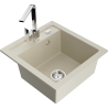 Mexen Vito évier en granit 1-bassin avec robinet de cuisine Rita, beige - 6503-69-670300-00