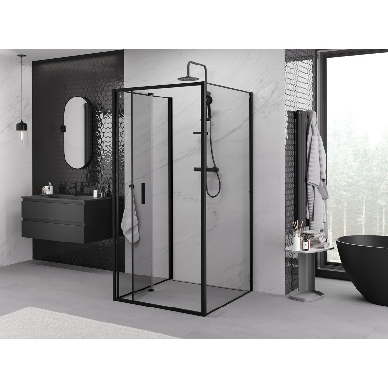 Mexen Exo-F 3S cabine de douche 3 parois pliable 70 x 70 cm, transparent, noir - 816-070-070-70-00-3S