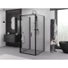 Mexen Exo-3S cabine de douche pliable à 3 parois 100 x 100 cm, transparent, noir - 816-100-100-70-00-3S
