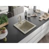 Mexen Vito évier en granit 1 bac avec mitigeur de cuisine Rita, beige - 6503-69-670300-69