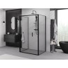 Mexen Exo-F 3S cabine de douche 3 parois pliable 90 x 75 cm, transparent, noir - 816-090-075-70-00-3S